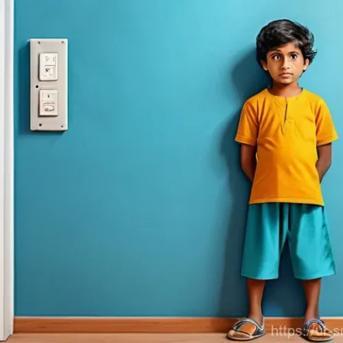 Home 27 전기 사고 대처법 - **Prompt:** A vivid, realistic indoor scene depicting the immediate aftermath of a minor electrical ...